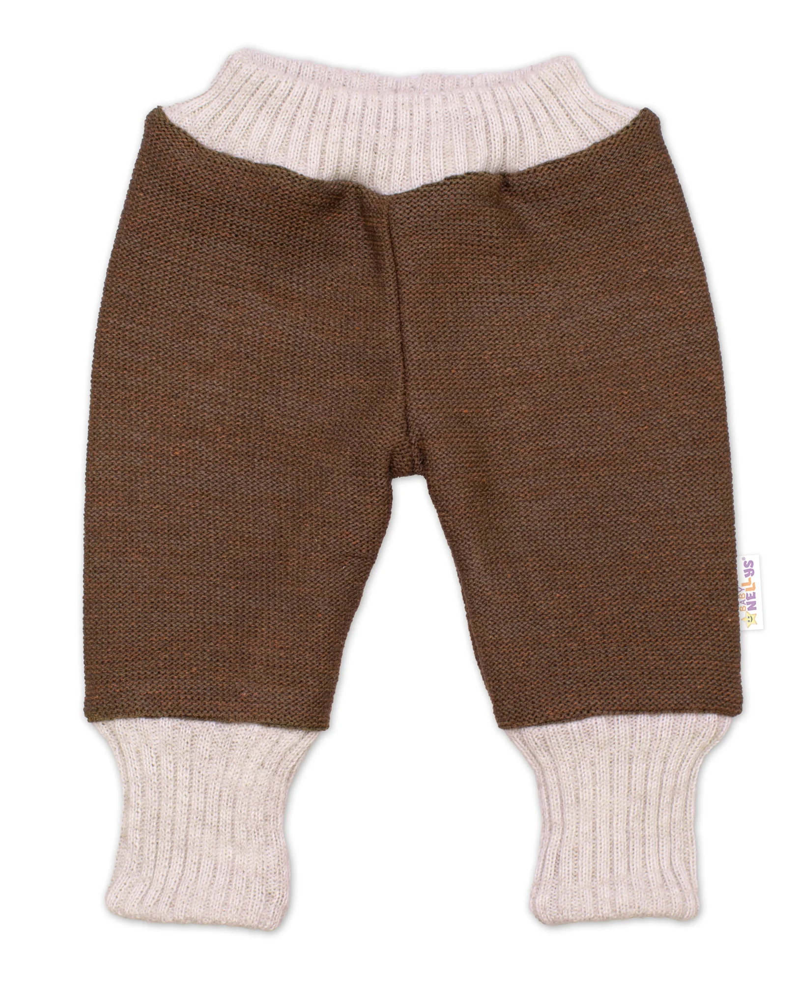Baby Nellys Rostoucí oboustranné kalhoty Hand Made, hnědá-béžová, veľ. 68/74