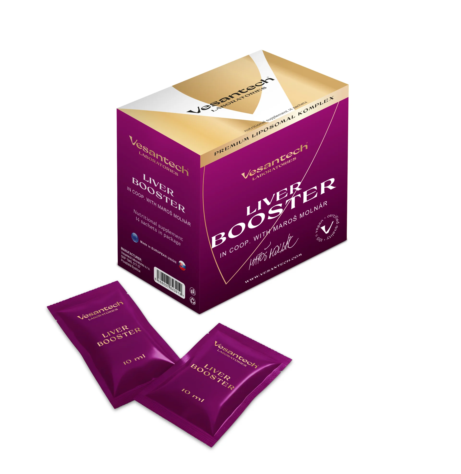 Zdravý svet Lipozomální Liver Booster na játra Shotbox