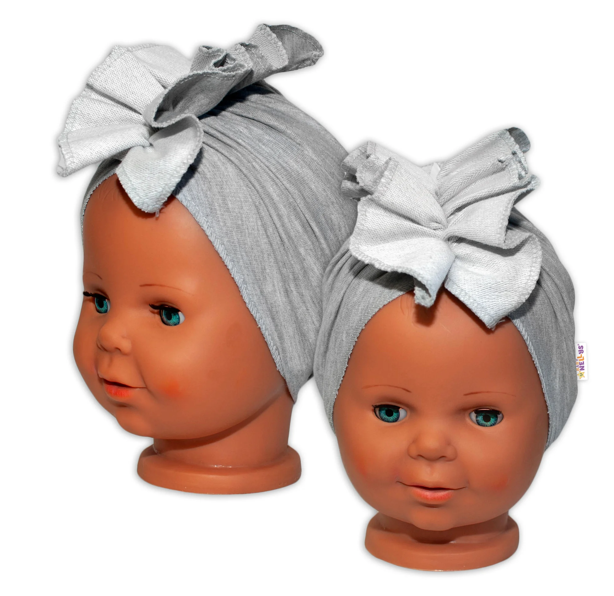 Baby Nellys Dětská čelenka Turban, šedá, 2 - 3 roky