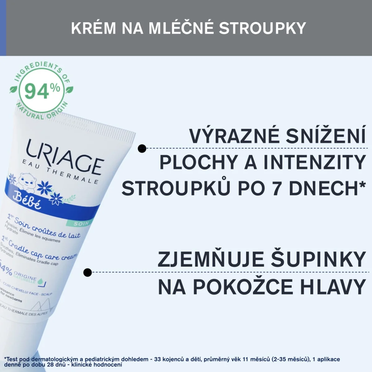 Uriage Bébé Krém pro nejmenší na pokožku se sklonem k tvorbě mléčných krust 40 ml