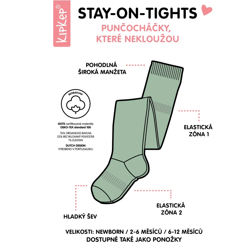 KipKep dětské punčocháče Stay-on-Tights 6-12m Mauve