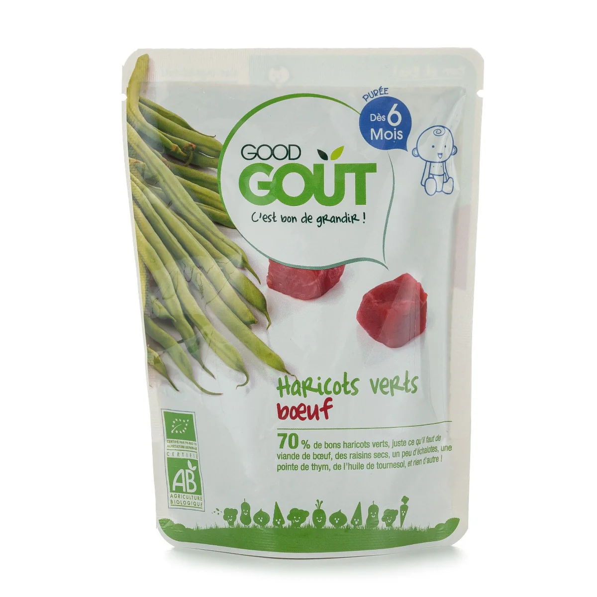 Good Gout BIO Zelené fazolky s hovězím masem 6m+ 190 g