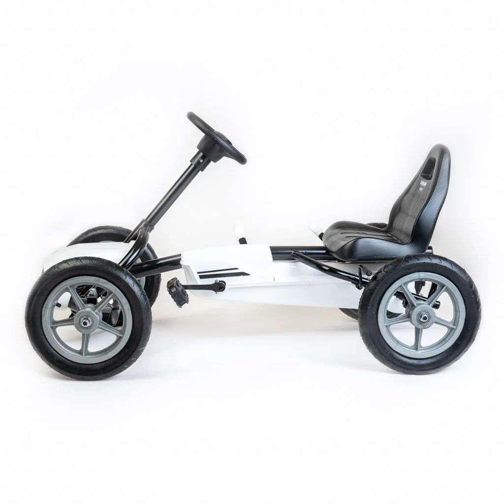 Baby Mix Dětská šlapací motokára Go-kart  Buggy bílá 