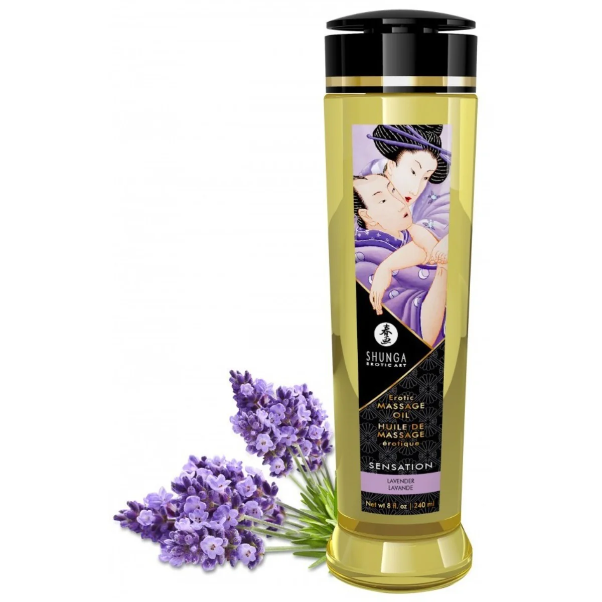 Shunga Sensation masážní olej levandule (240 ml)