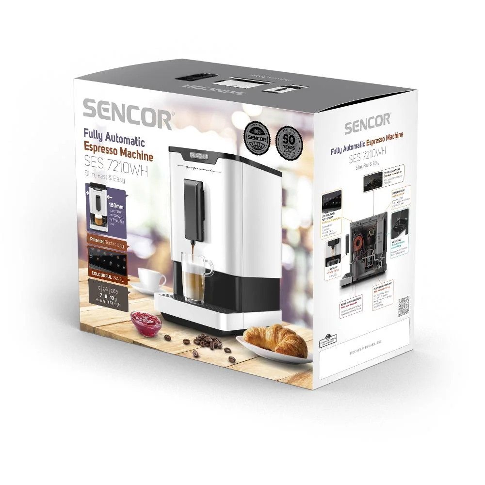 SENCOR SES 7210WH Espresso automatický kávovar černý/bílý