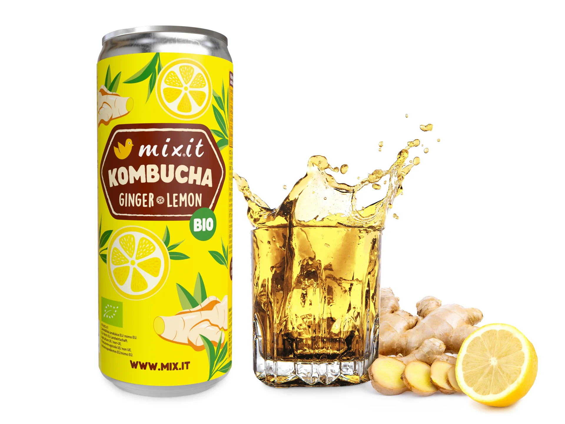 Mixit BIO Kombucha Zázvor a citron 330 ml