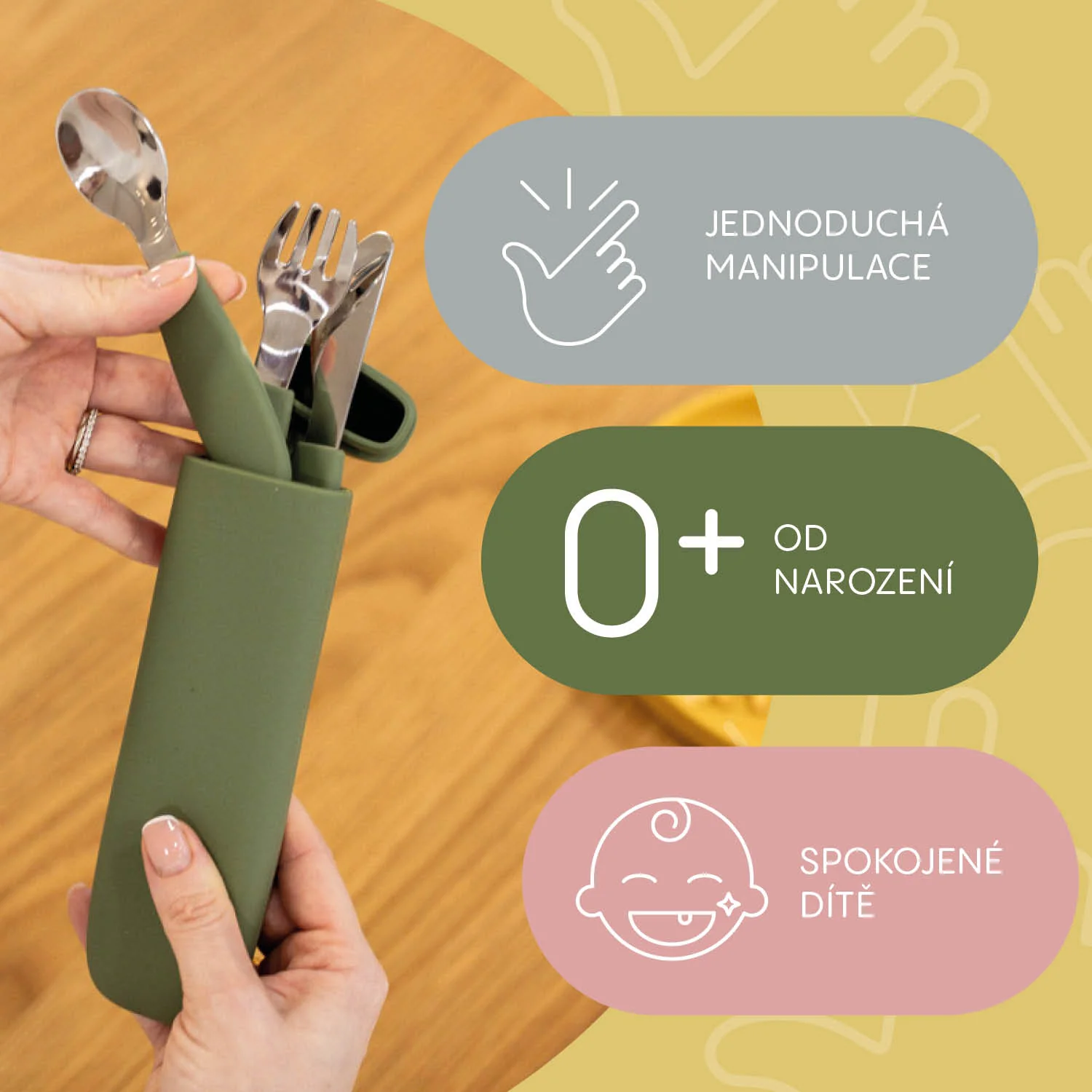 Zopa Silikonové pouzdro na příbor, Old Pink 3 