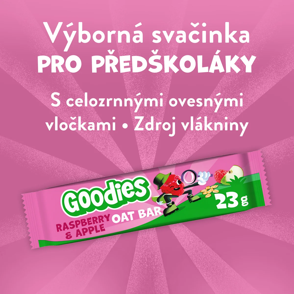 Goodies Ovesná tyčinka Malina a jablko 23 g
