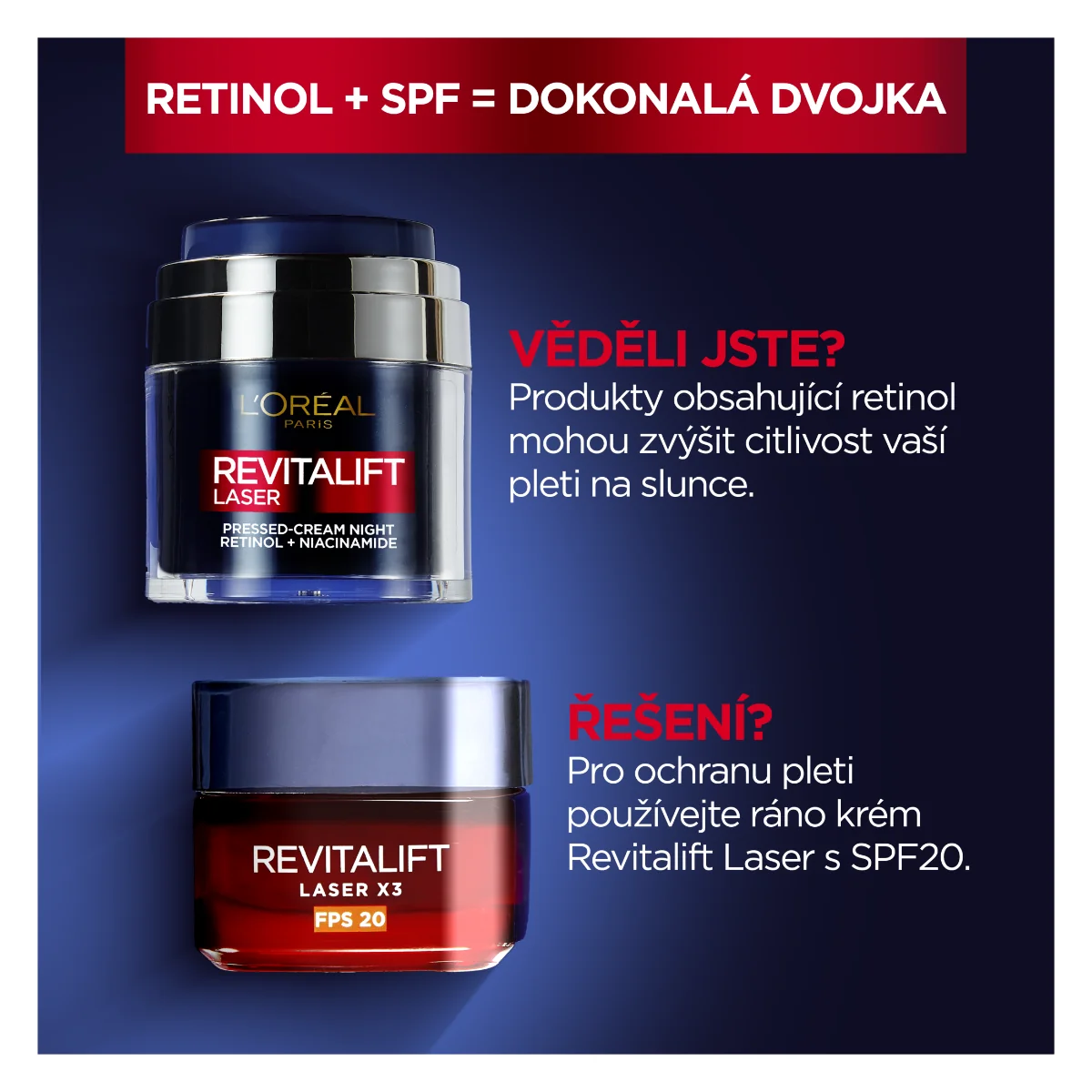 Loréal Paris Revitalift Laser Pressed Cream s retinolem noční krém 50 ml
