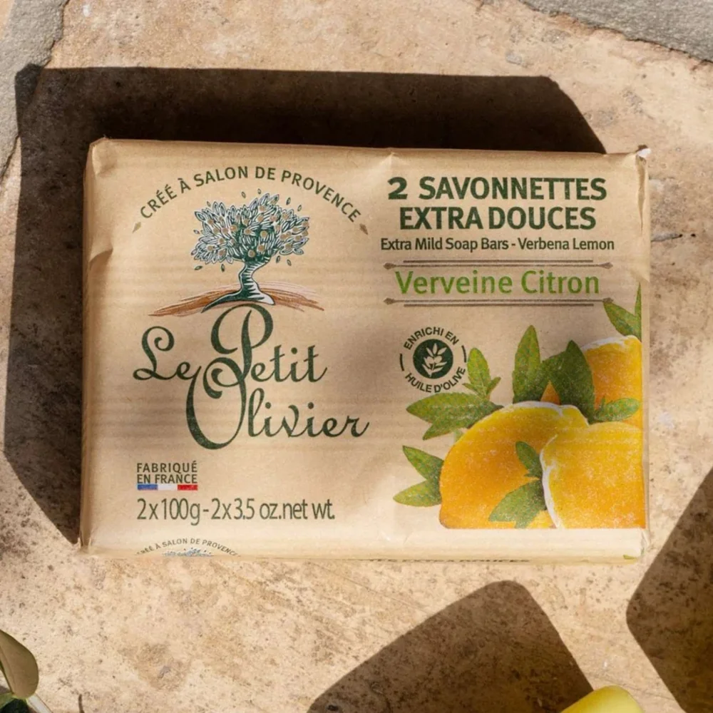 Le Petit Olivier Extra jemné mýdlo Verbena a citrón 2x100 g