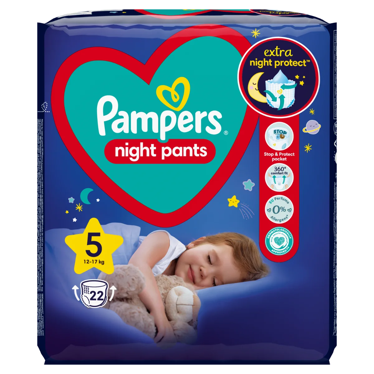 Pampers Night Pants vel. 5 12–17 kg dětské plenkové kalhotky 22 ks