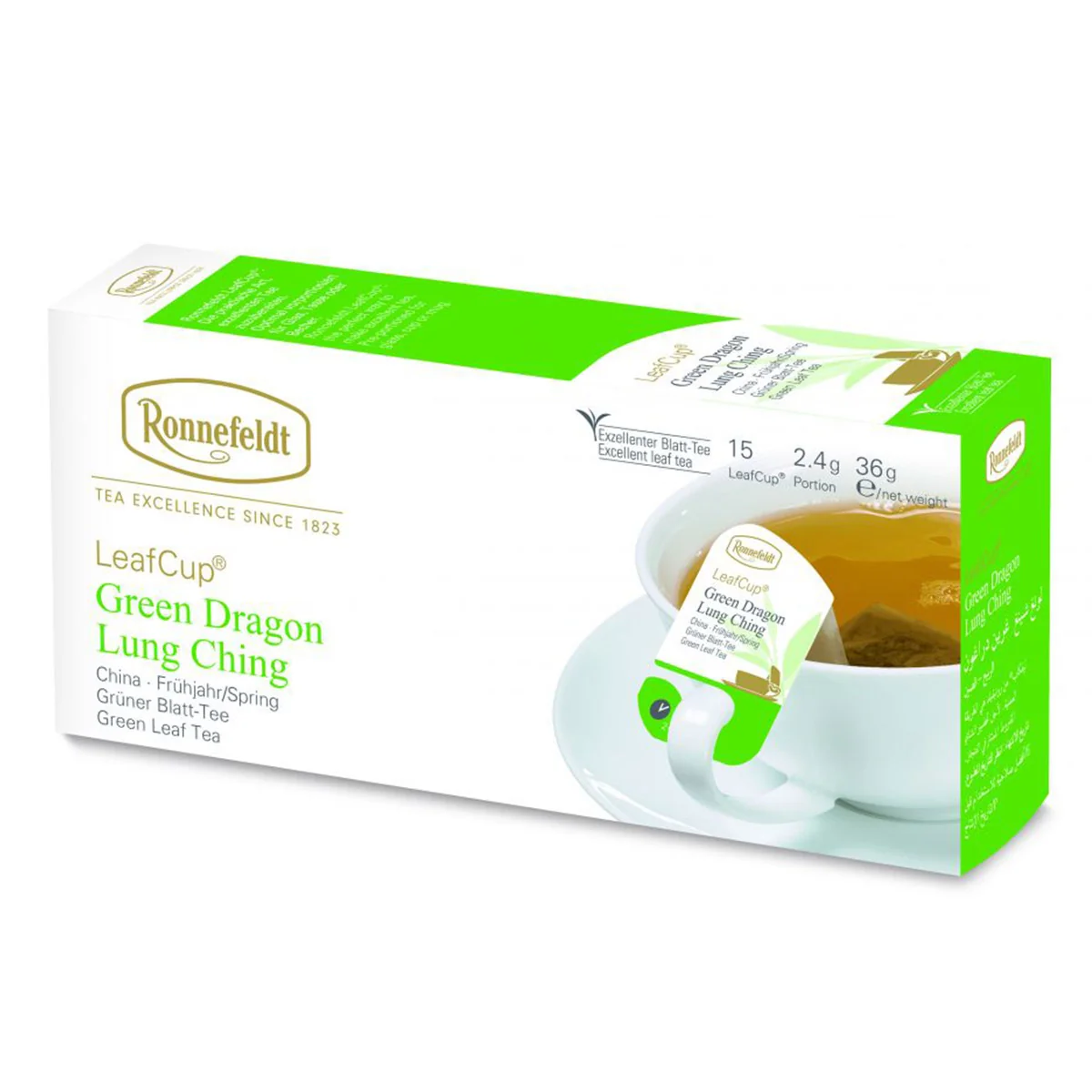 Ronnefeldt Leafcup Green Dragon zelený čaj 15 ks