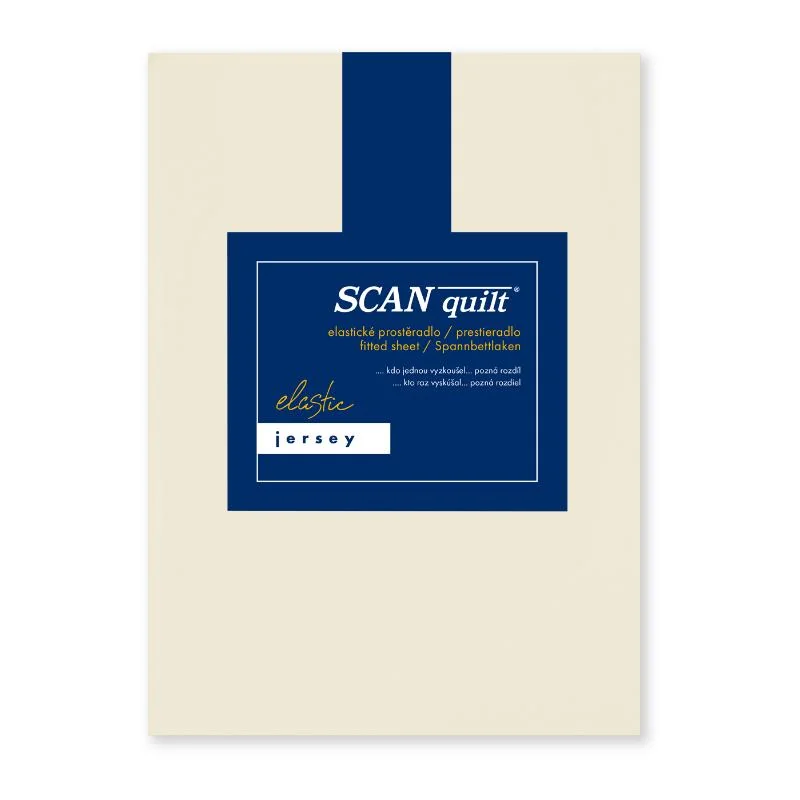 SCANquilt napínací prostěradlo JERSEY ELASTIC LYCRA natur 90 x 200 cm (výška matrace do 30 cm)