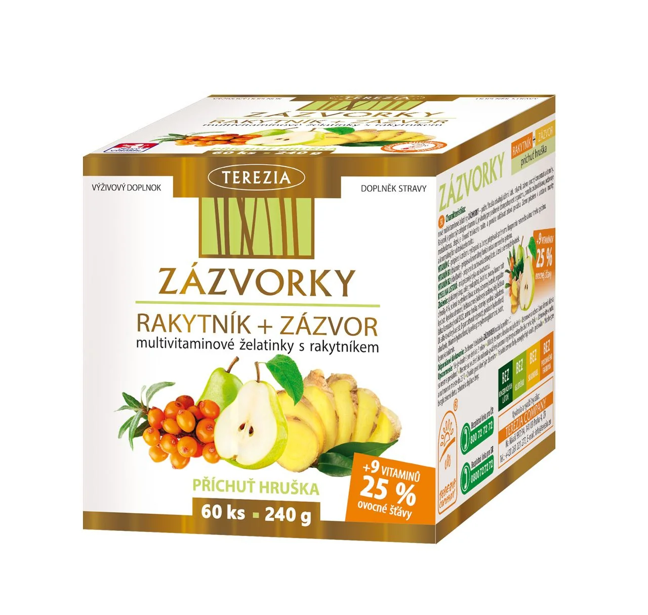 ZÁZVORKY s rakytníkem a zázvorem multivitaminové želatinky 60 ks