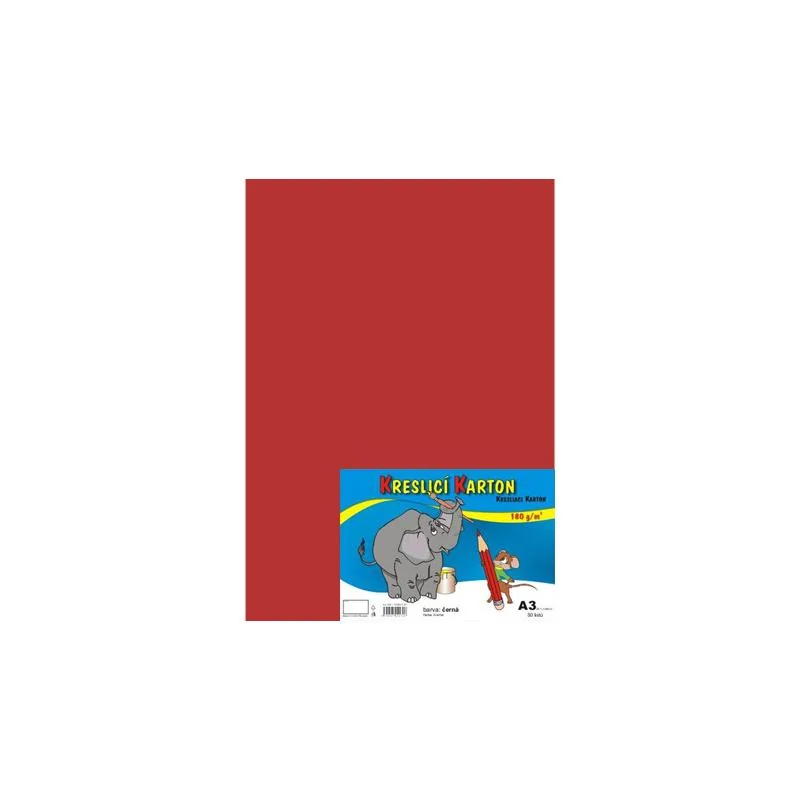 STEPA Kreslící karton A3, 180 g/m2, červený, 50 listů