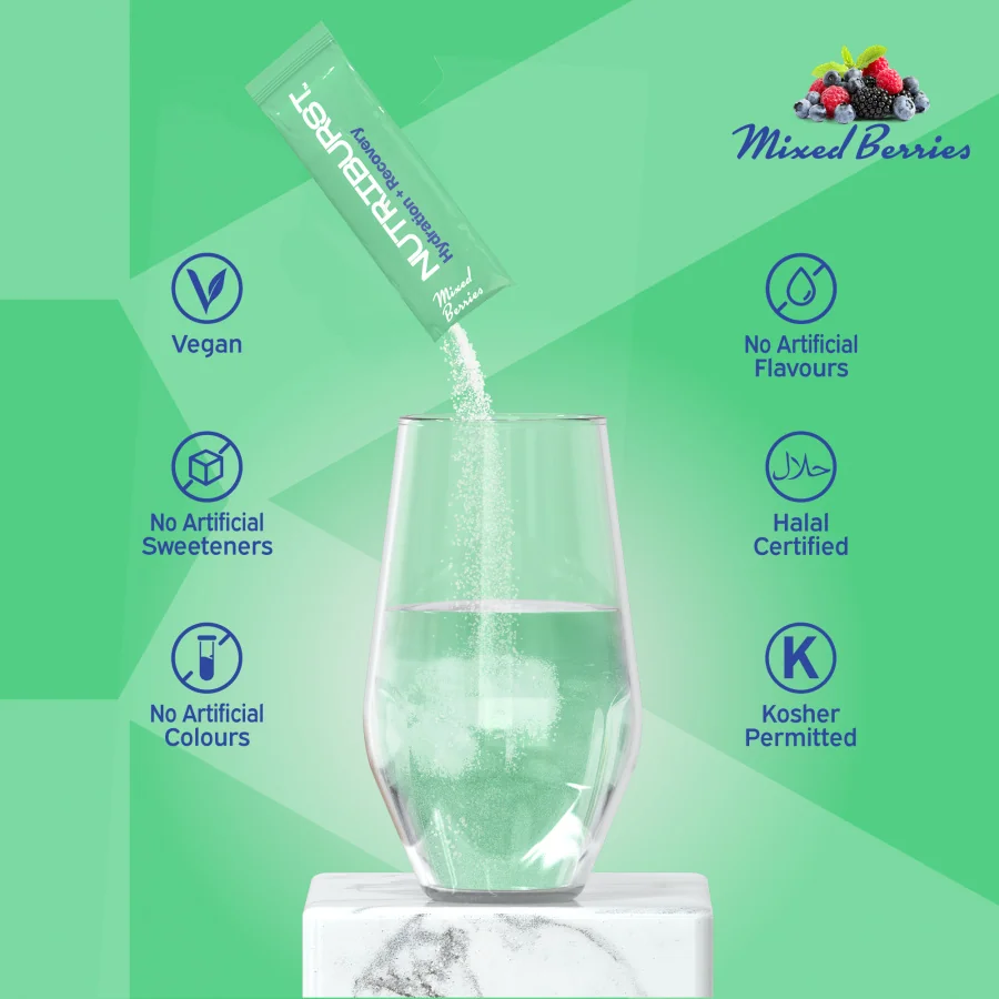 Nutriburst Elektrolyty Recovery hydratační nápoj s vitamíny 7 ks lesní plody
