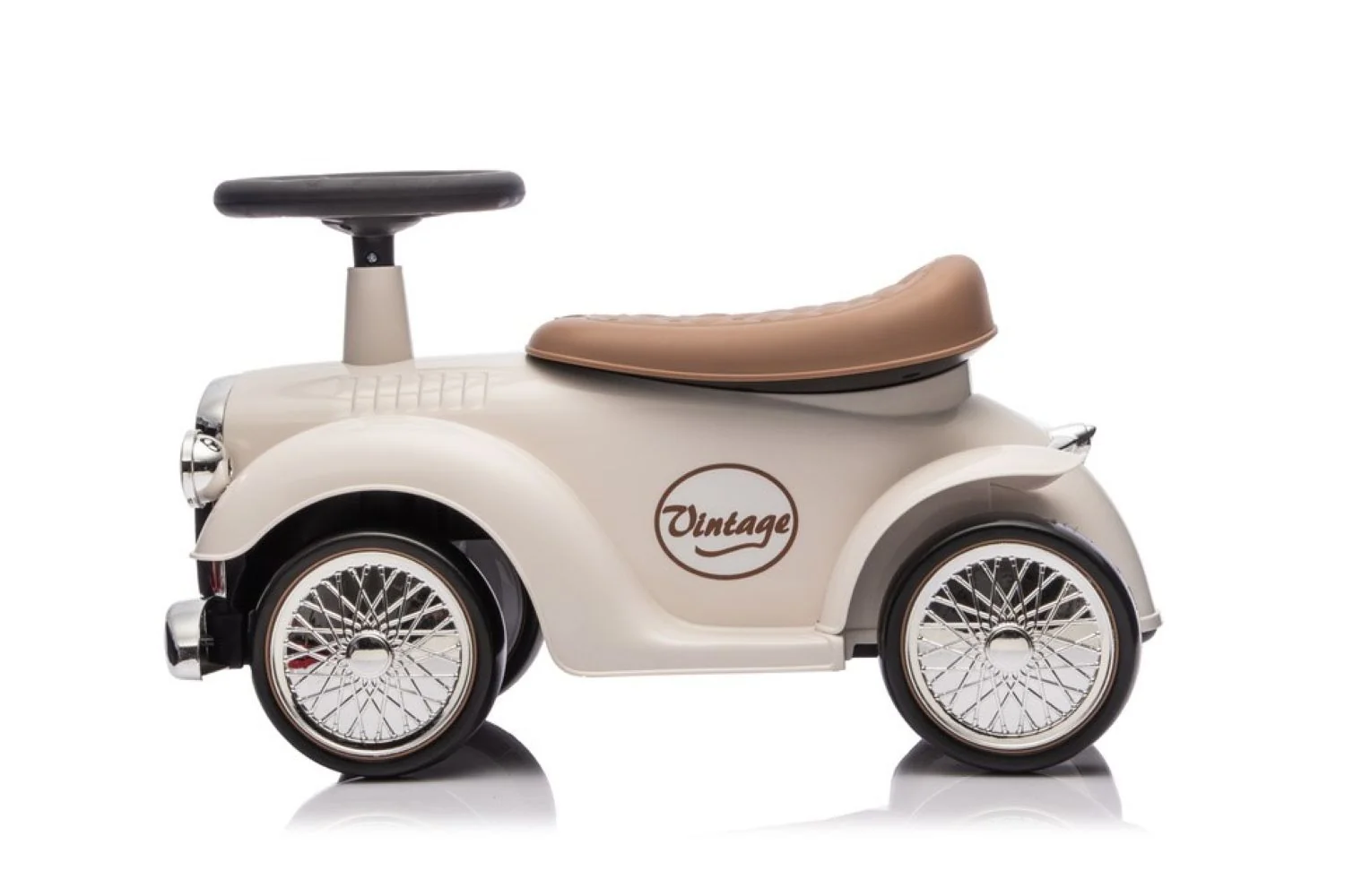 TULIMI Dětské odrážedlo Retro s úložným prostorem - krémové