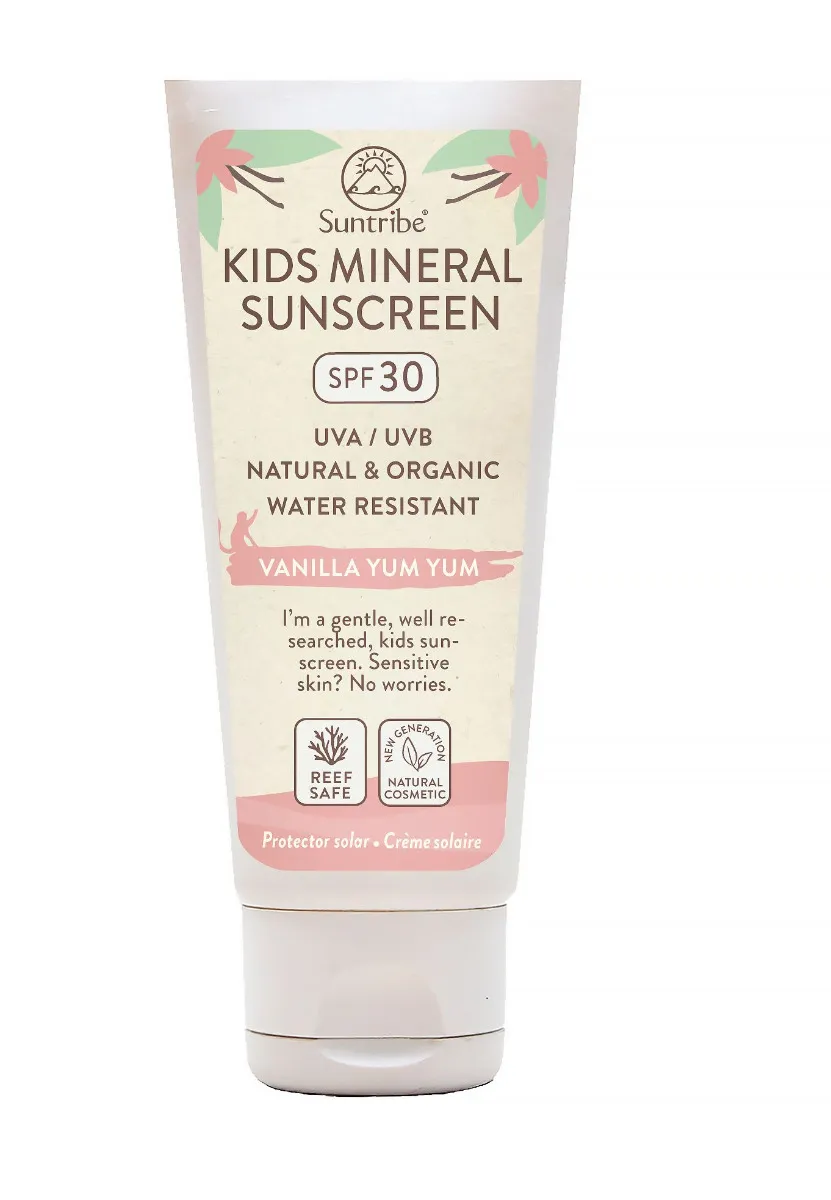 Suntribe Přírodní opalovací minerální krém pro děti s vůní vanilky SPF30 100 ml