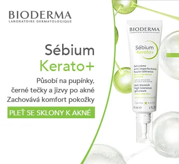 BIODERMA Sébium Kerato+. Působí na pupínky, černé tečky a jizvy po akné. Zachovává komfort pokožky.