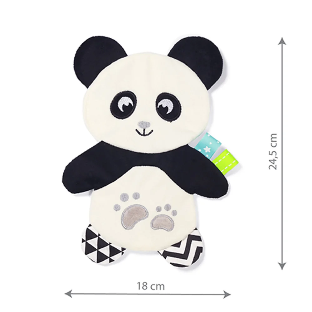 Babyono Plyšová hračka/přítulníček, šustící PANDA POLLY, krémová/černá