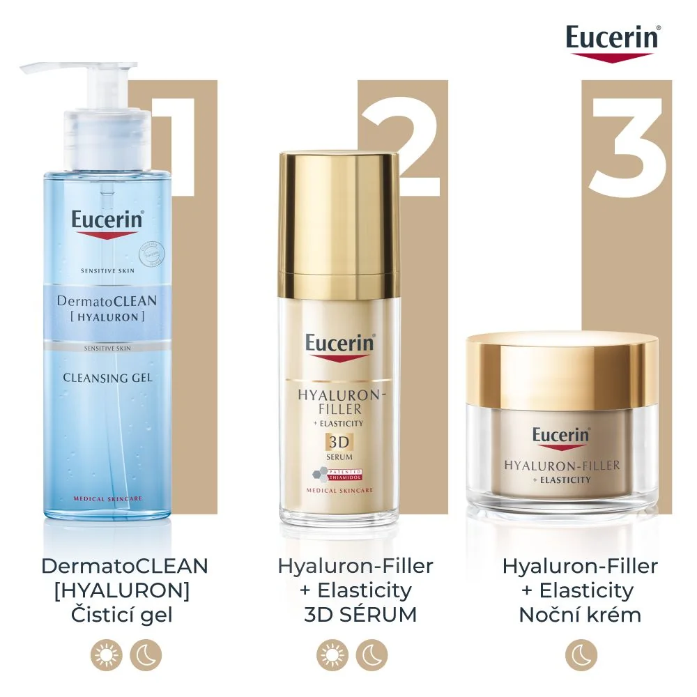 Eucerin Hyaluron-Filler + Elasticity noční krém proti vráskám 50 ml