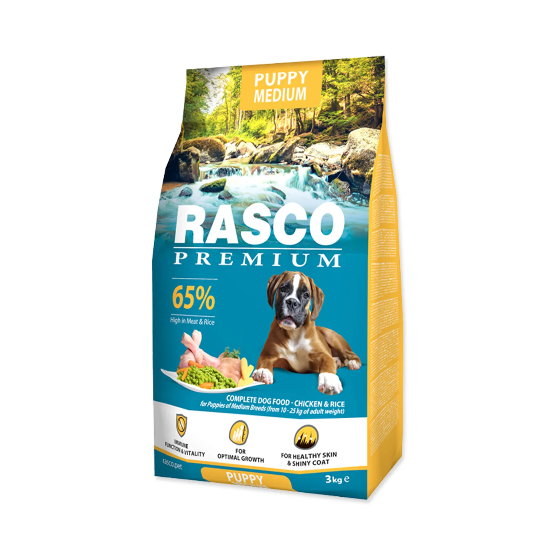 Rasco Premium Puppy Medium Kuře s rýží granule 3 kg