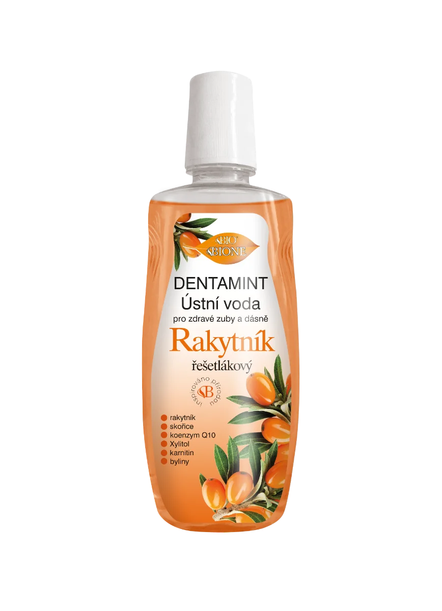 BIO BIONE Dentamint ústní voda Rakytník řešetlákový 500 ml