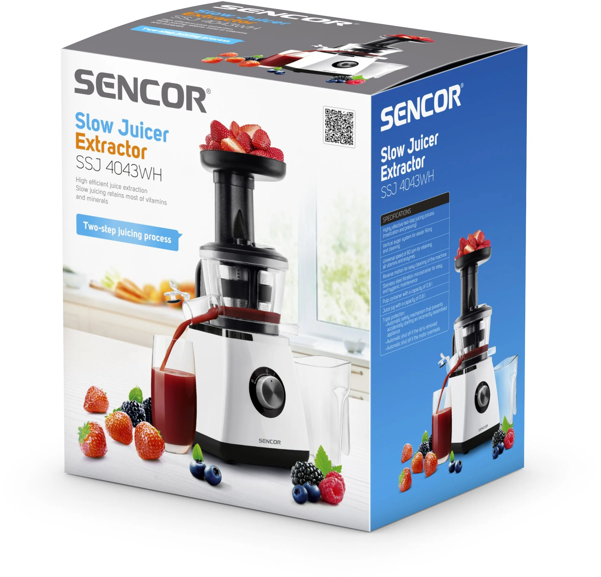 SENCOR SSJ 4043WH šnekový odšťavňovač 