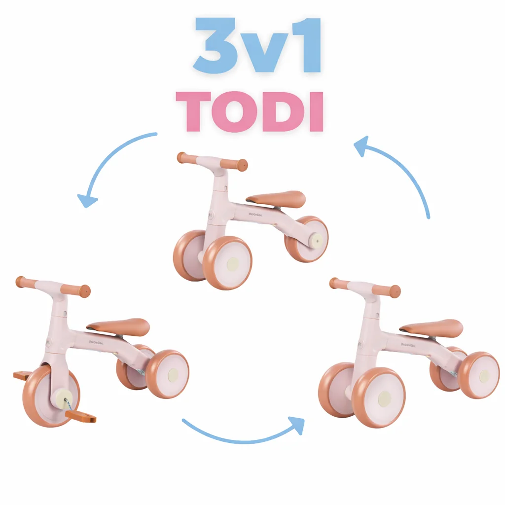 TULIMI Odrážedlo 3v1 Moovkee TODI - růžové