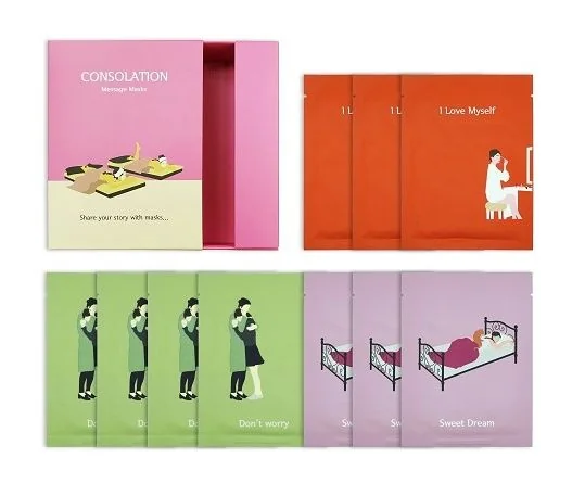 PACKage Motivační vzkazy textilní masky na obličej 10x25 g