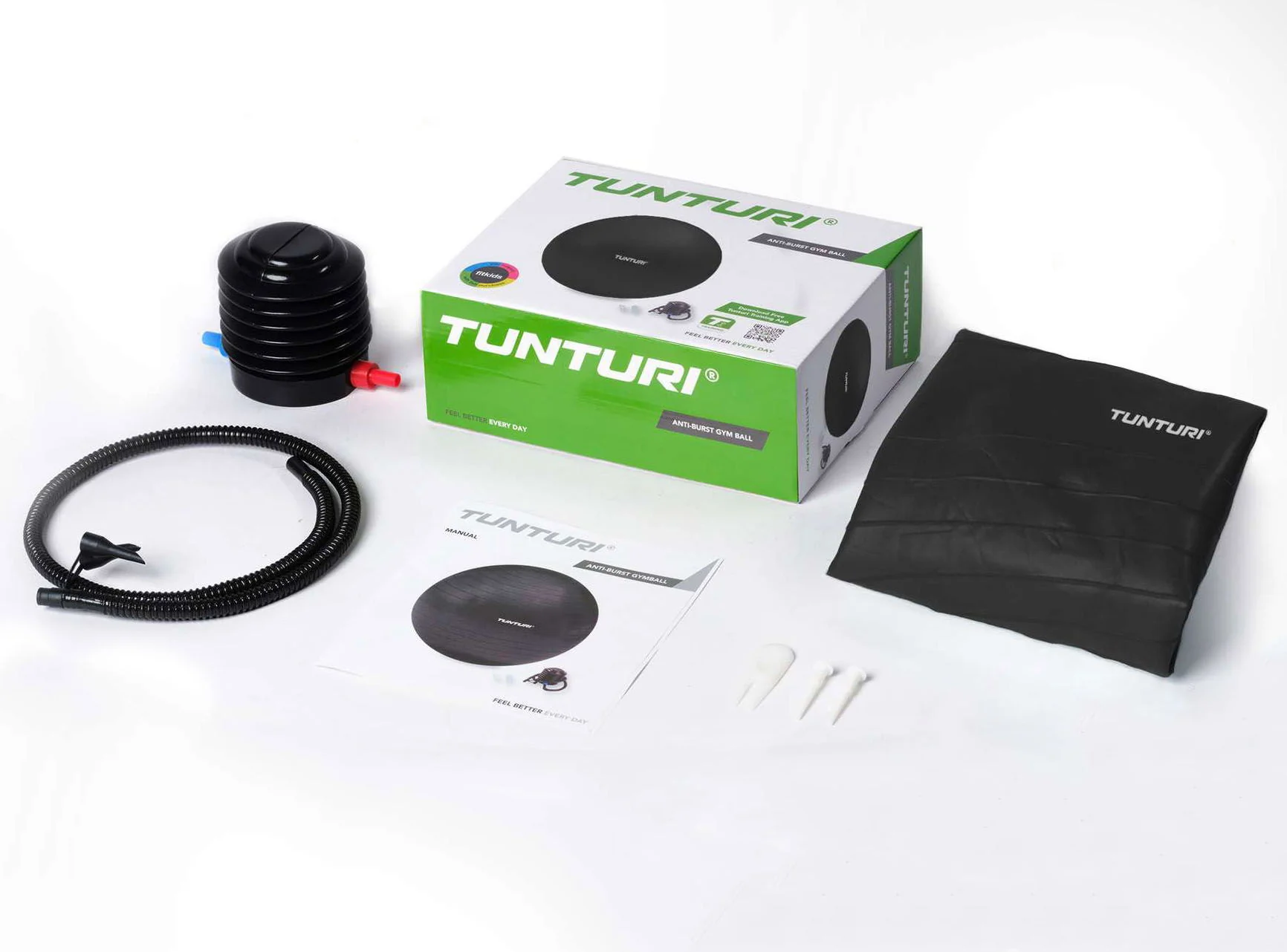 Tunturi Gymnastický míč s pumpičkou zesílený 65 cm varianta modrý