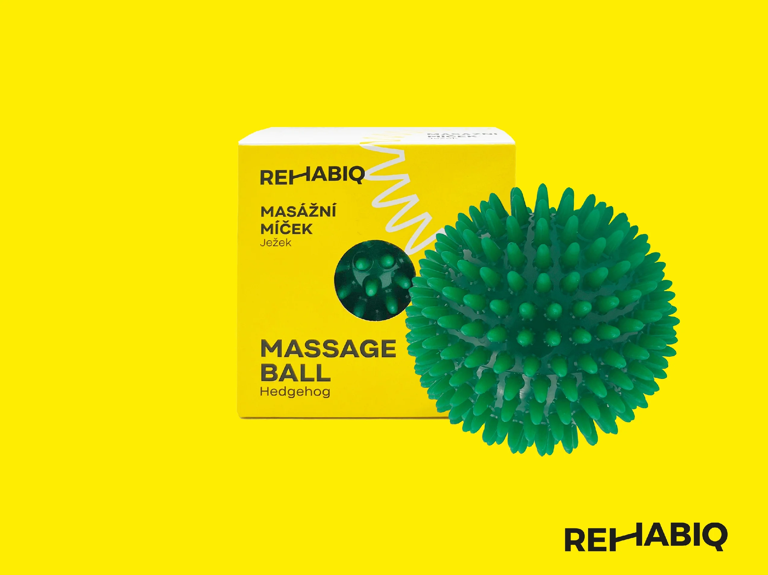 Rehabiq Masážní míček ježek 9 cm 1 ks fialový