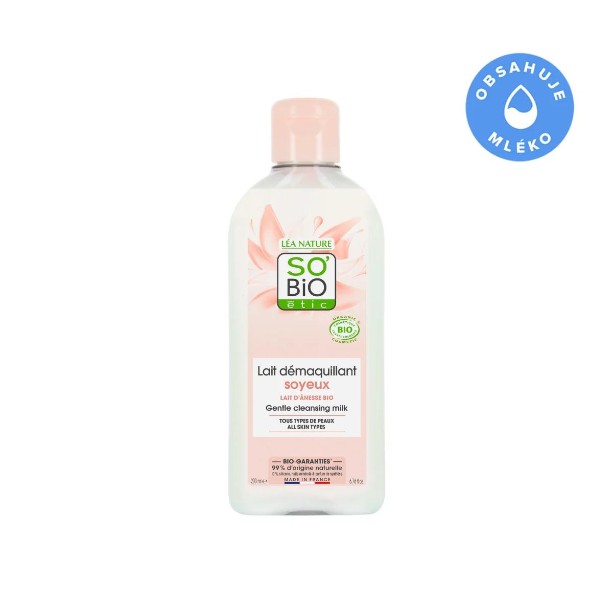 SO’BiO étic Odličovací mléko s obsahem oslího mléka BIO 200 ml