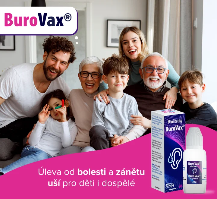 Úleva od bolesti a zánětu uší pro děti i dospělé. BuroVax.