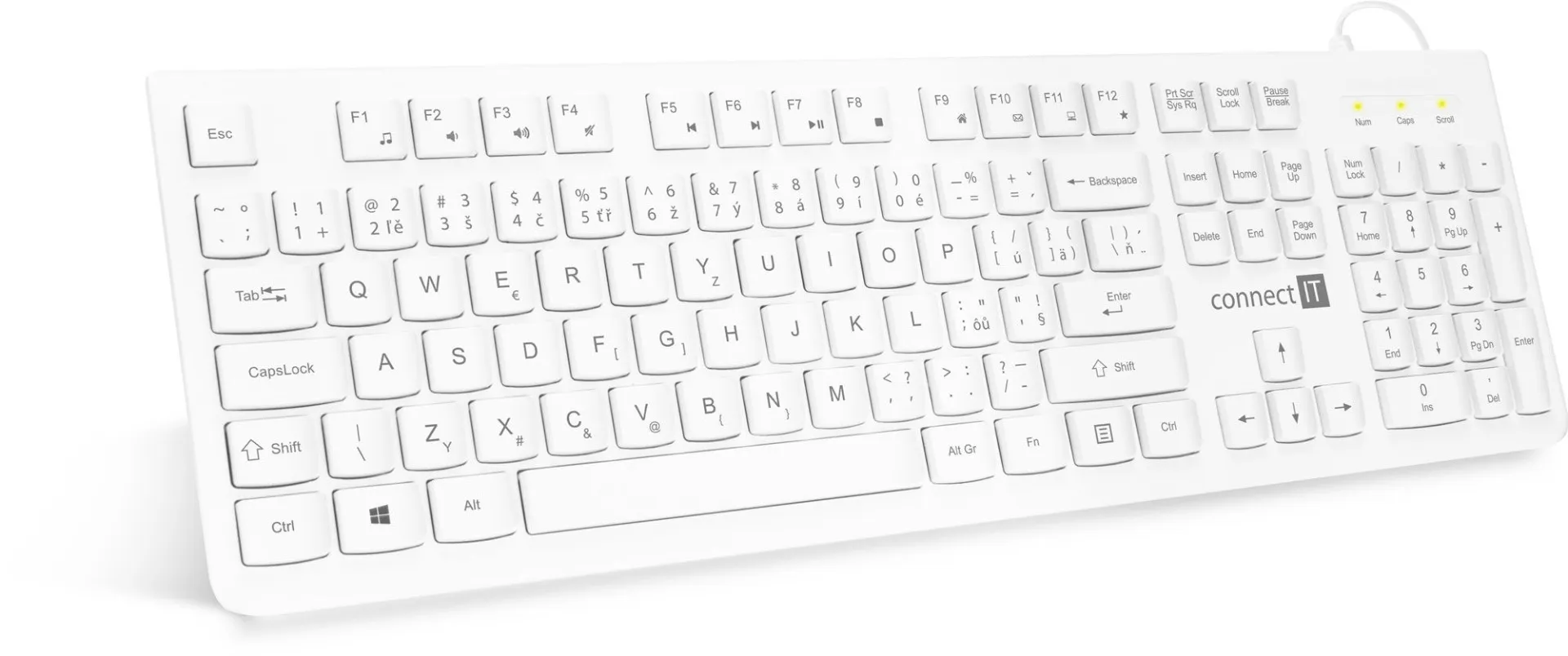 Connect IT CKB-2101-CS nízkoprofilová klávesnice bílá