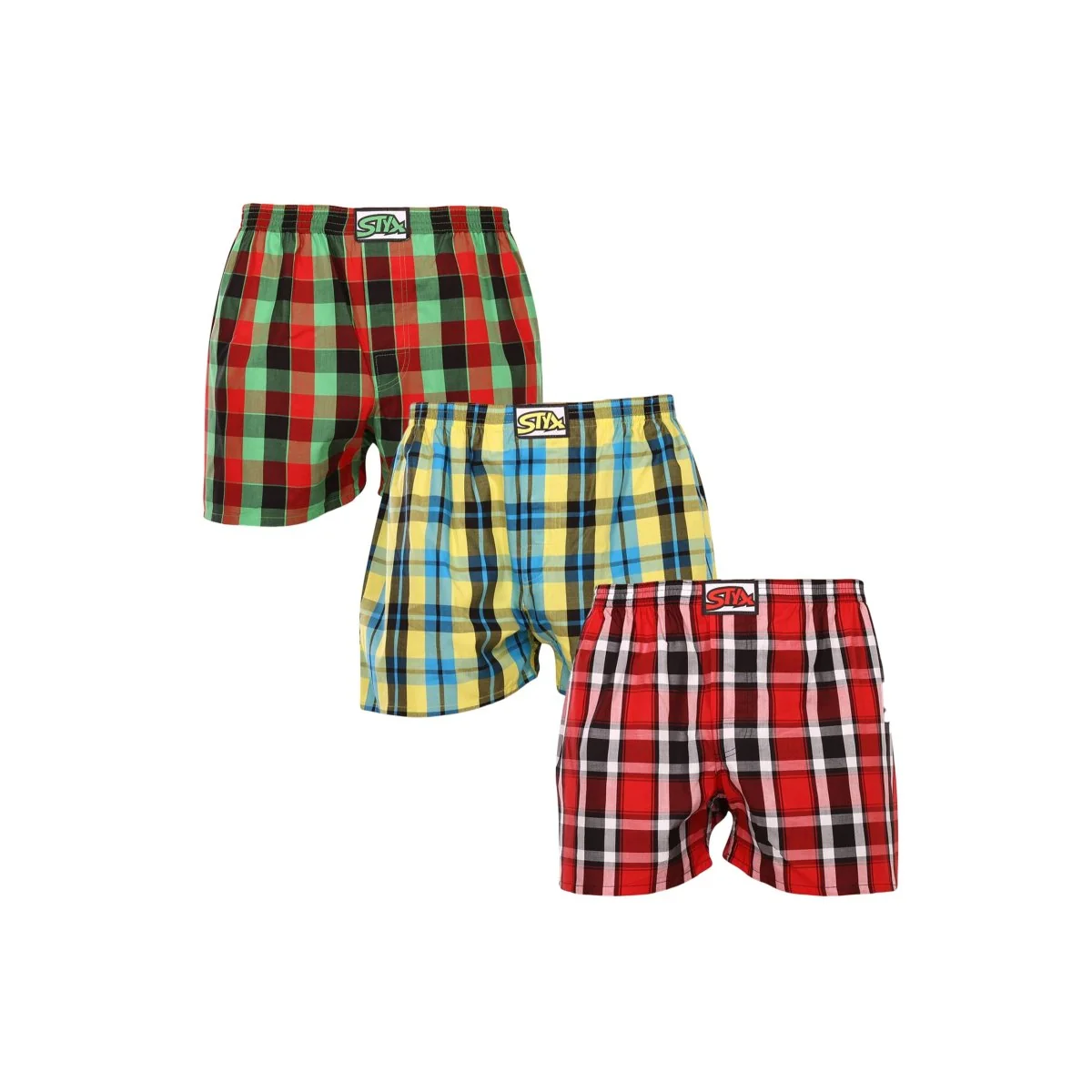 Styx 3PACK pánské trenky klasická guma vícebarevné (3A093338) XL 