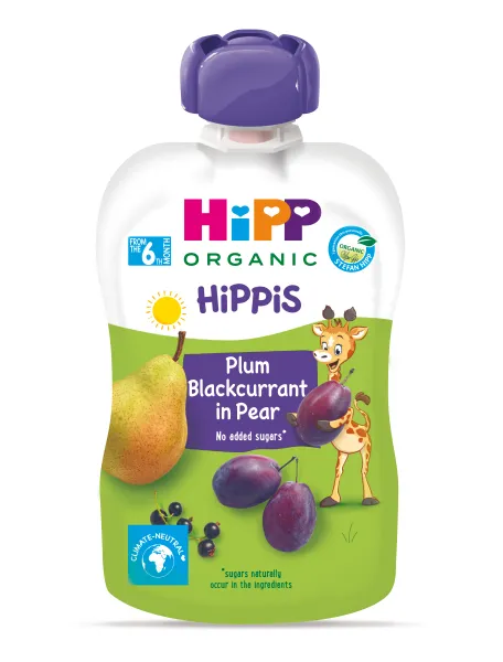 Hipp BIO Hippies hruška-černý rybíz-švestka 100 g