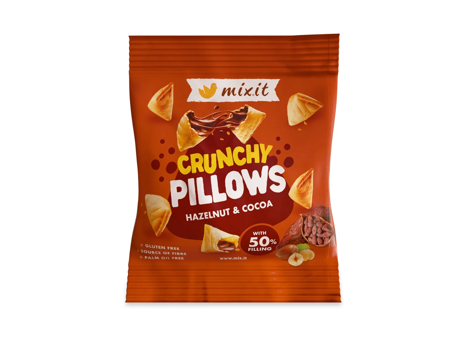 MIXIT Křupavé polštářky Lískový oříšek a kakao 30 g