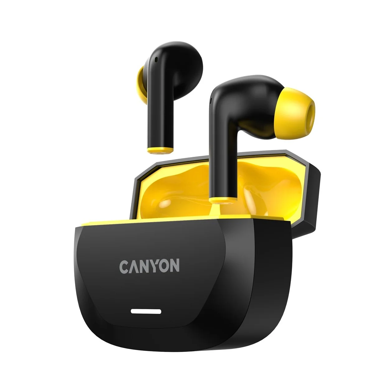 Canyon Bezdrátová stereo sluchátka True wireless Hexagon 7, černo/žlutá