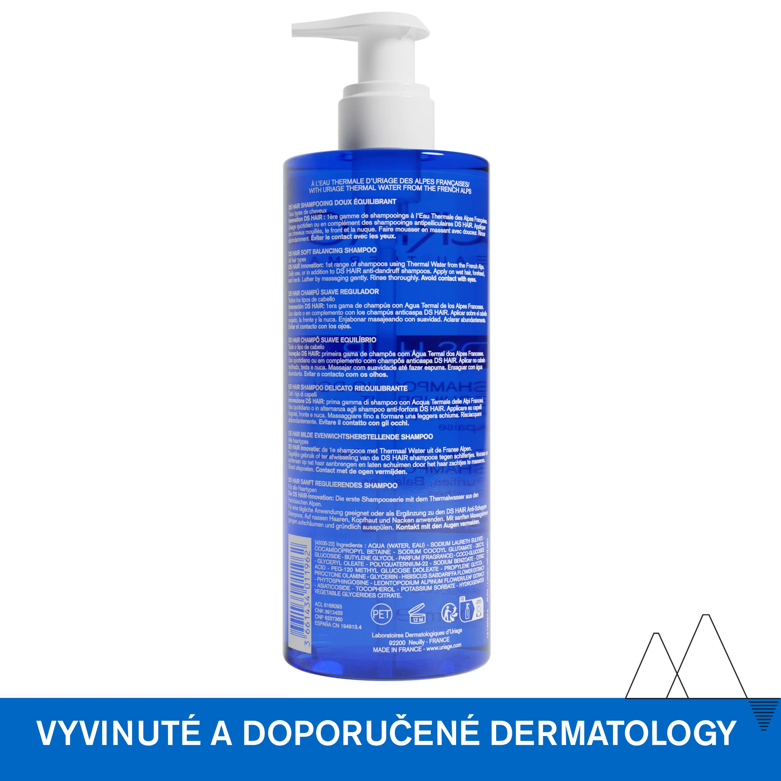 Uriage DS Hair Balancing Shampoo jemný zklidňující šampon 500 ml