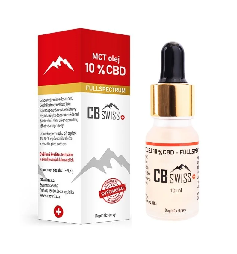 CBswiss MCT olej 10 % CBD FULLSPECTRUM 10 ml