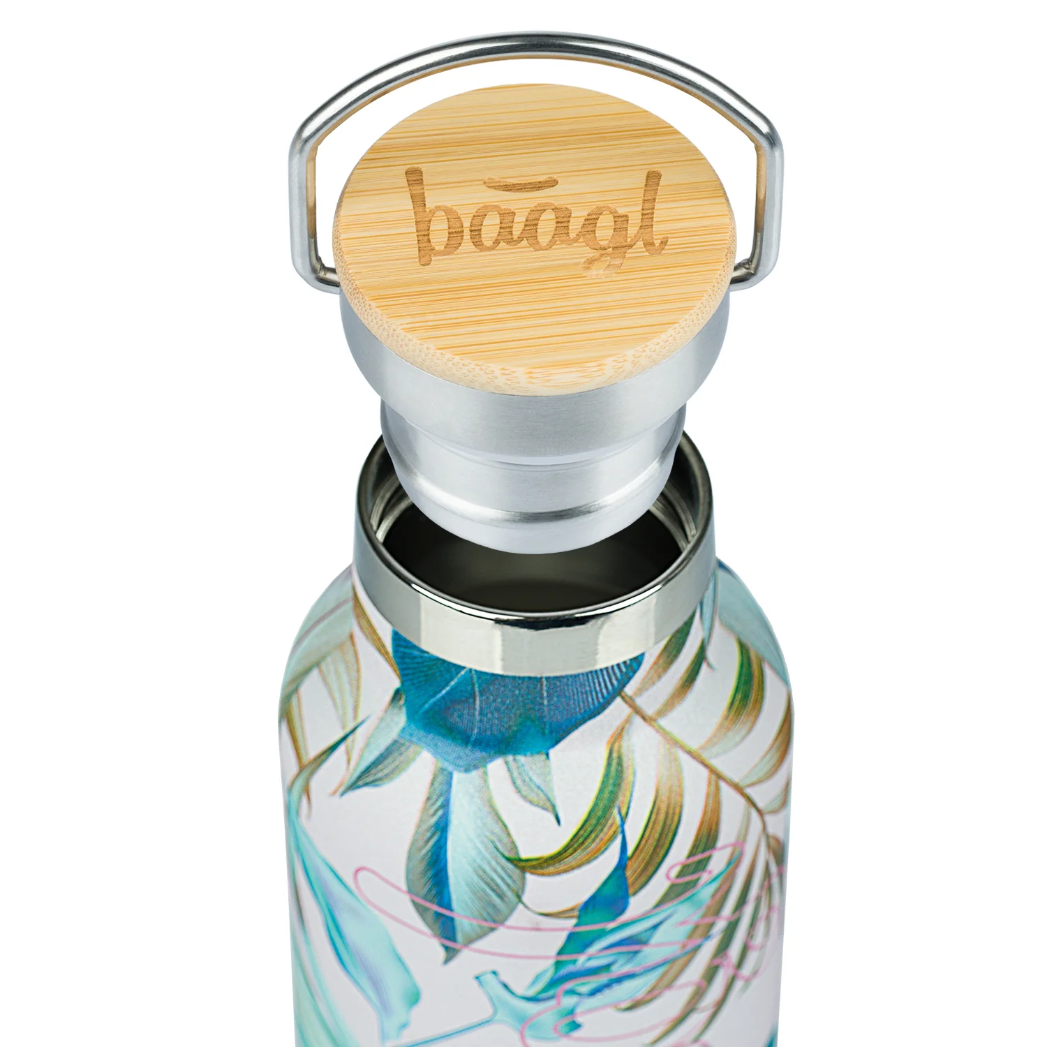 Baagl Termoláhev s bambusovým víčkem Leafs, 500 ml