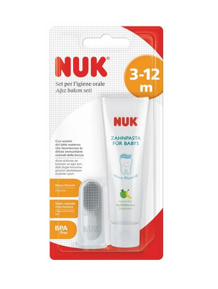 NUK Dětská zubní pasta + náprstek na čištění