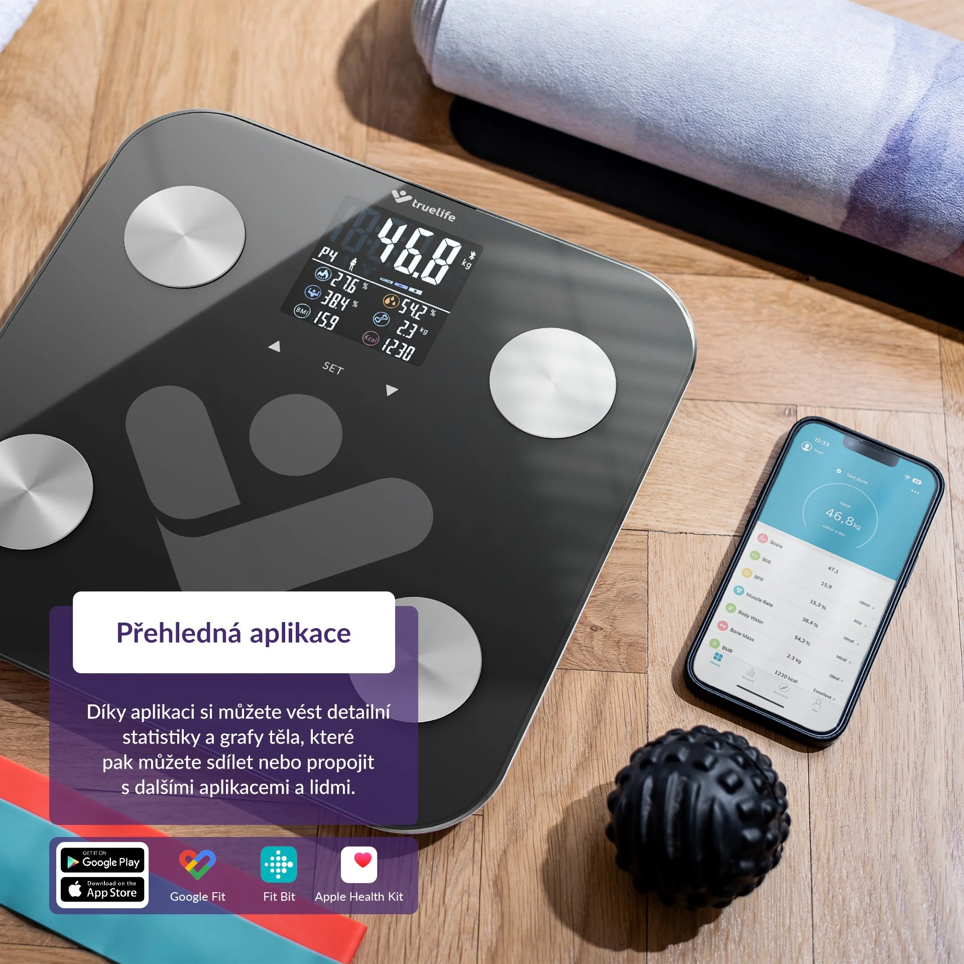 Truelife FitScale W6 BT osobní váha černá