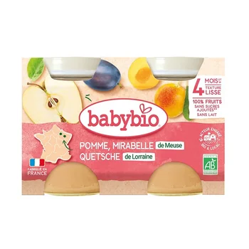 Babybio Jablko a mirabelky 2x130 g