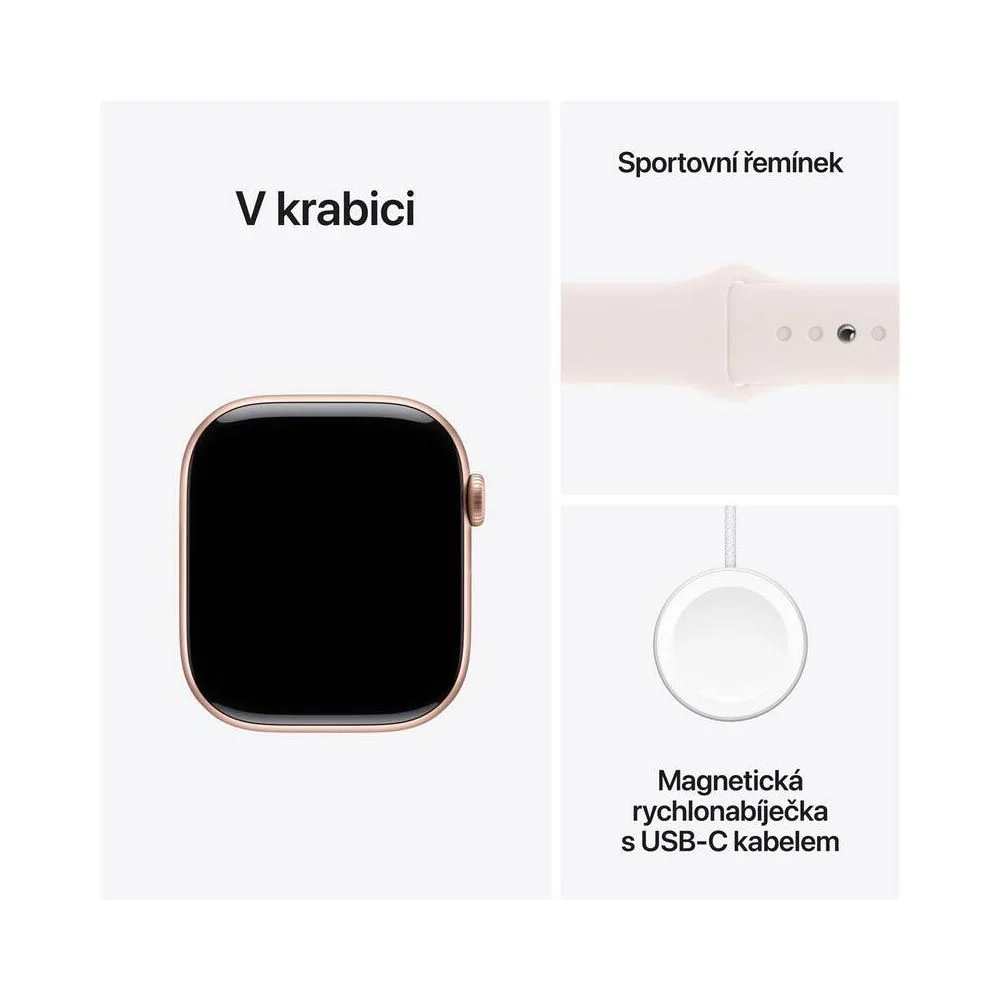 Apple Watch S10 42 mm M/L sport band chytré hodinky gold/blush