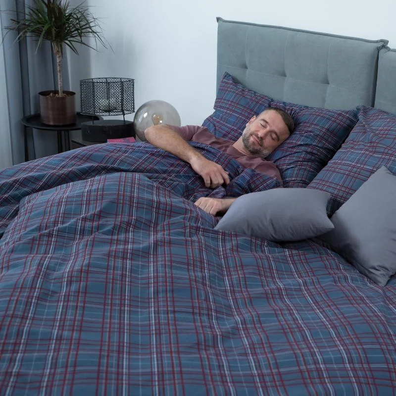 SCANquilt povlečení KLASIK SOFT kostky modrá 140 x 200/70 x 90 cm