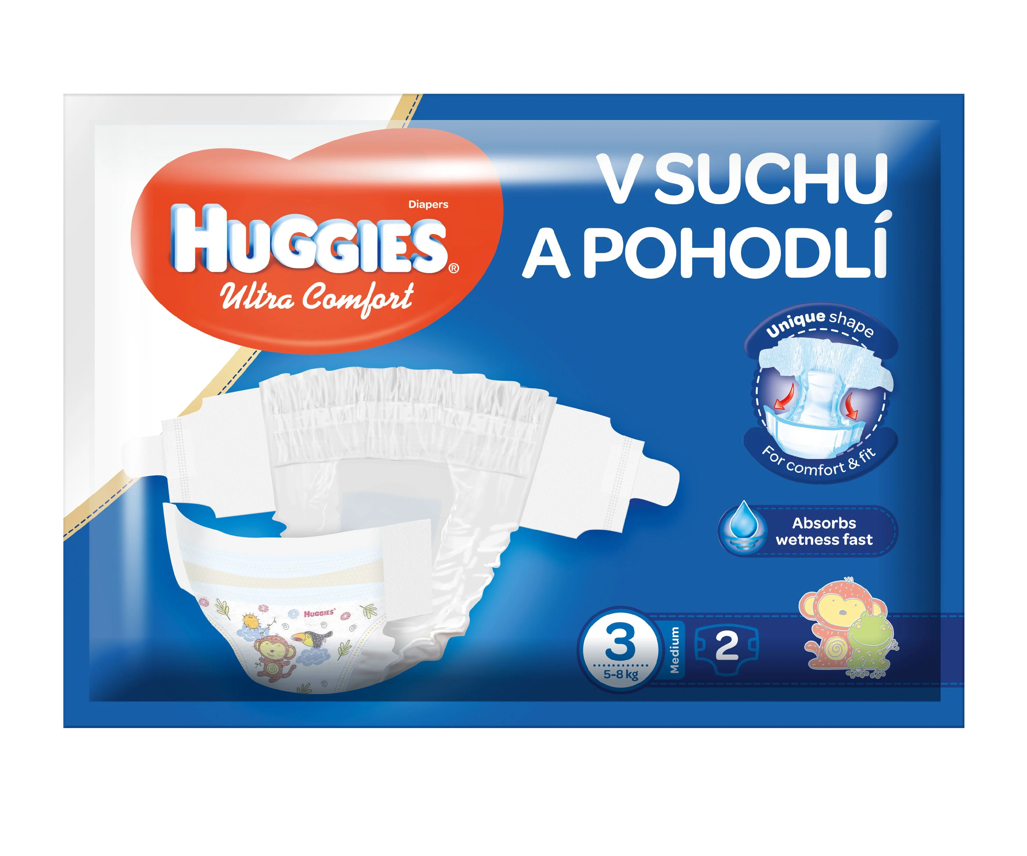 RP HUGGIES pleny vel 3 (5-8 kg) vzorek 2 kusy