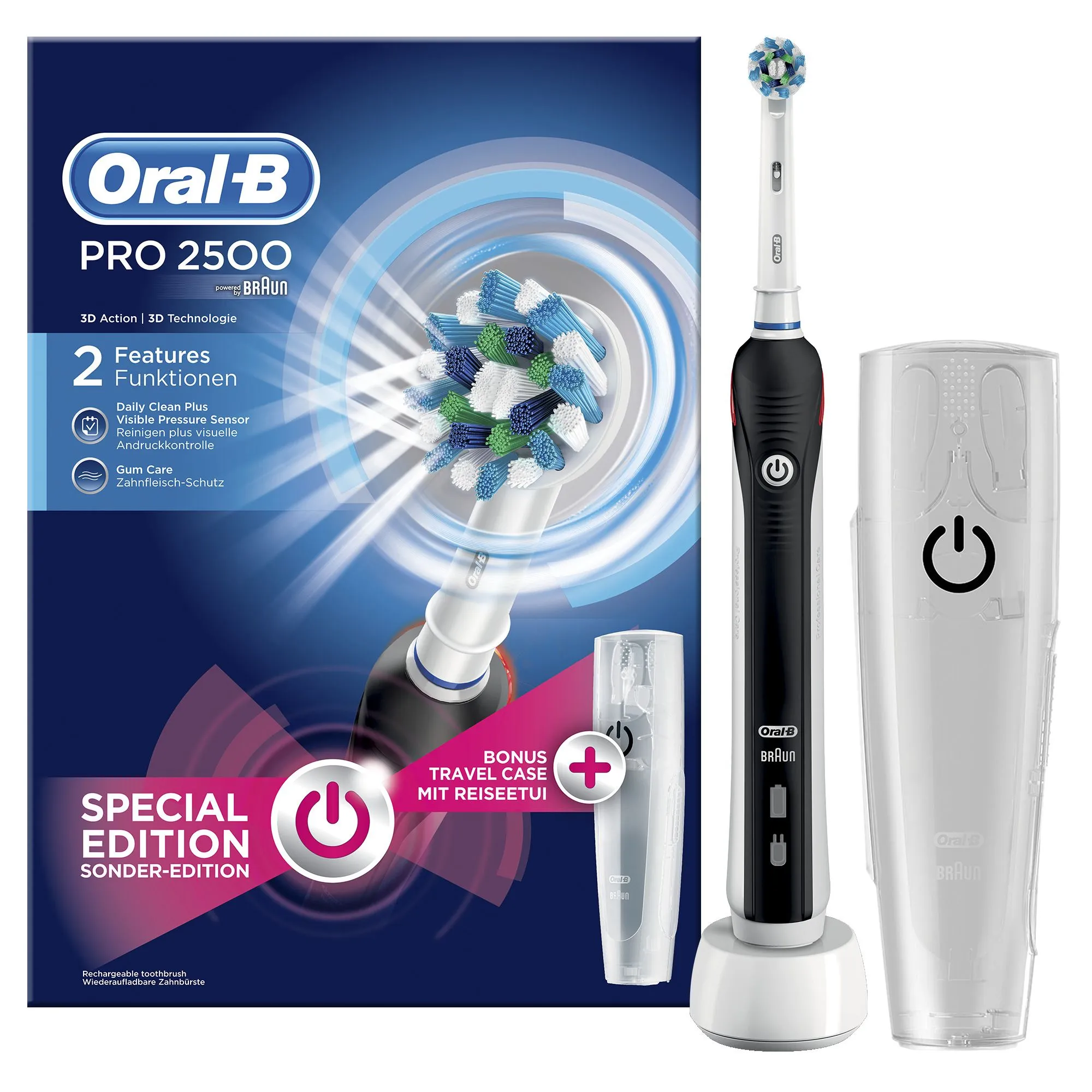 Oral-B  PRO 2500 Black Cross Action elektrický zubní kartáček