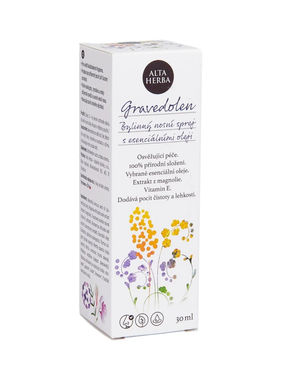 AltaHerba Gravedolen bylinný nosní sprej s esenciálními oleji 30 ml